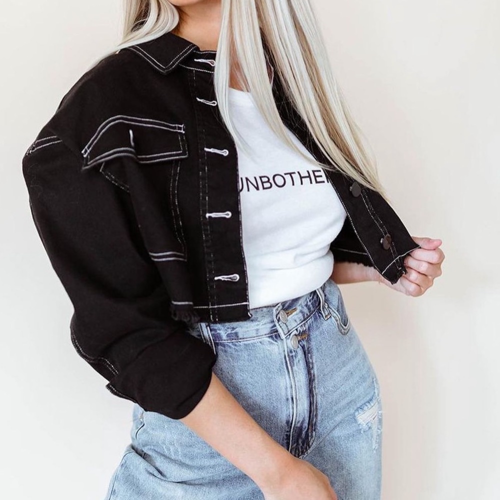MCKENNA CROPPED DENIM JACKET by KITTENISH